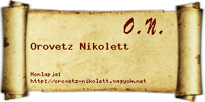 Orovetz Nikolett névjegykártya